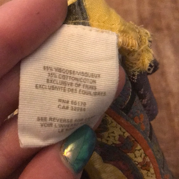 Free People grey and yellow paisley sleeveless top - Picture 8 of 8